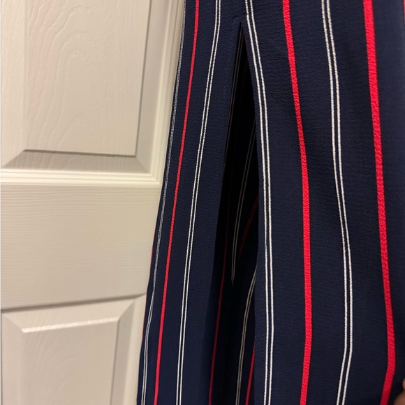 Monteau Blue and Red Tie Front Sleeveless Jumpsuit - Picture 9 of 13